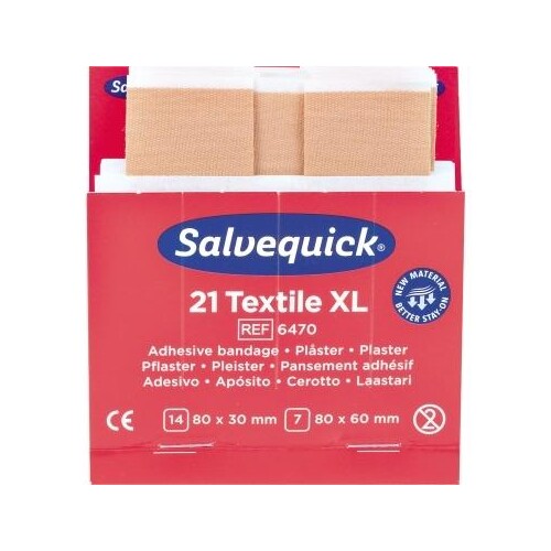 Salvequick Pflaster 6470 groß Textil 21 St./Pack. (PACK=21 STÜCK) Produktbild Additional View 1 L