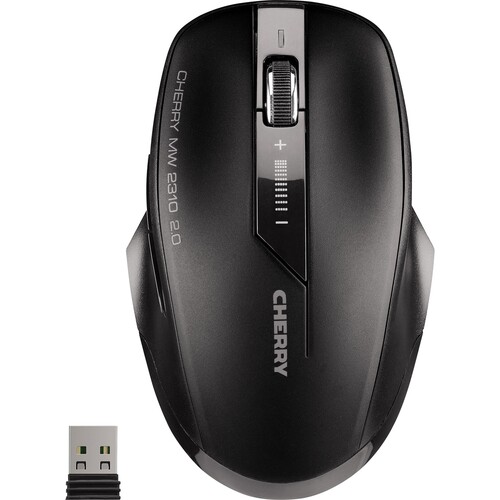 CHERRY Optische Maus MW 2310 JW-T0320 kabellos USB 5Tasten sw Produktbild Front View L