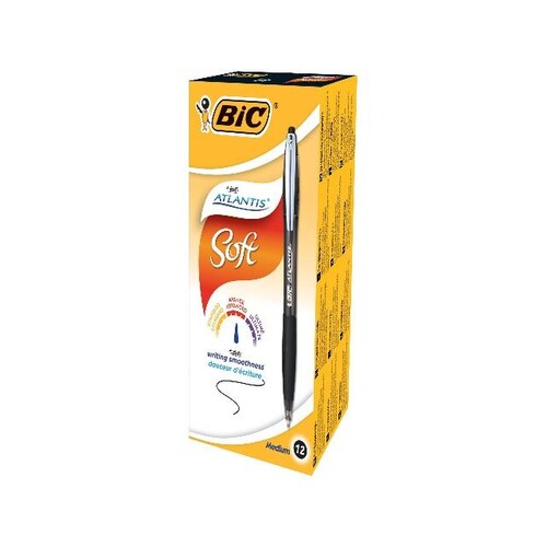 BIC Kugelschreiber ATLANTIS Soft 902133 0,4mm Druckmechanik schwarz Produktbild Additional View 7 L
