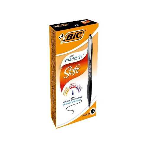 BIC Kugelschreiber ATLANTIS Soft 902133 0,4mm Druckmechanik schwarz Produktbild Additional View 9 L