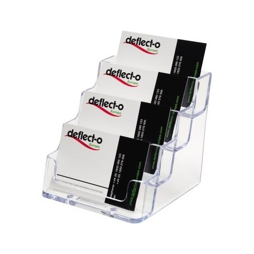 Visitenkartenhalter mit 4 Fächer glasklar Deflecto 70841 Produktbild