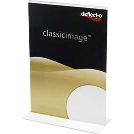 Tischaufsteller Classic Image A5 hoch gerade für doppelseitige Präsentation glasklar Polystyrol Deflecto 47901 Produktbild