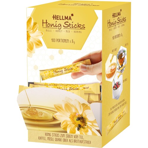 Hellma Honig-Sticks 60118763 100 St./Pack. (PACK=100 STÜCK) Produktbild Additional View 1 L
