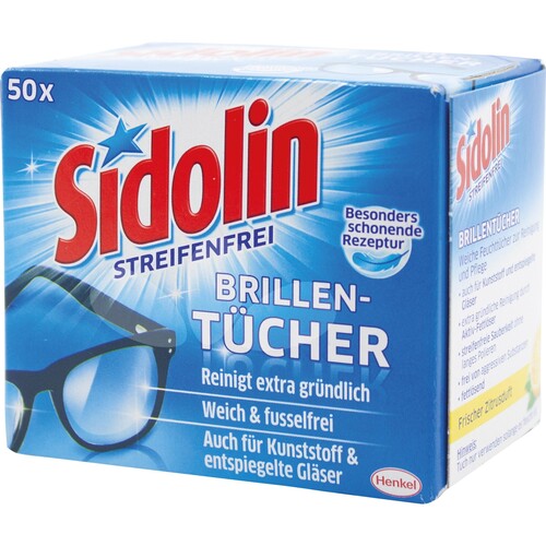 Sidolin Brillenputztuch 605611 50 St./Pack. (PACK=50 STÜCK) Produktbild Front View L