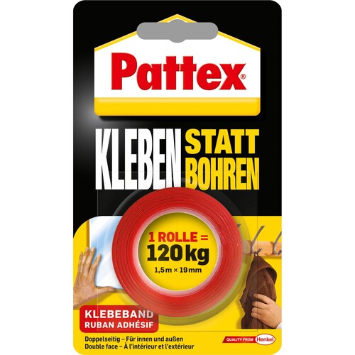 Pattex Montageklebeband Kleben statt Bohren PXMT2 19mmx1,5m Produktbild Front View L