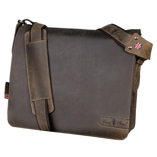 Pride & Soul Notebooktasche BEN  47138 37x33x14cm Echtleder braun Produktbild Front View L