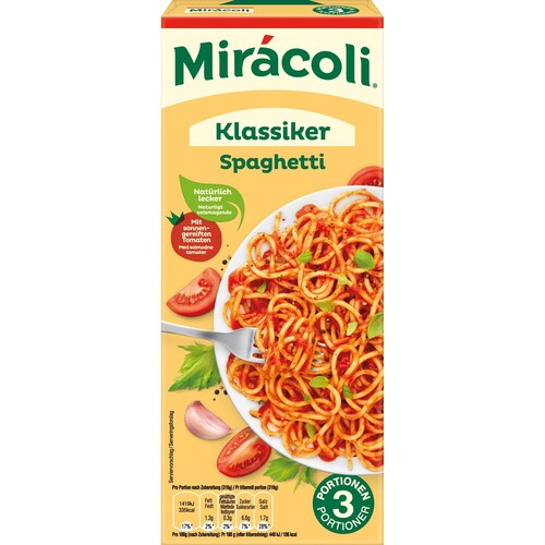 Miracoli Fertiggericht Spaghetti Tomatensauce 380g (ST=380 GRAMM) Produktbild Front View L