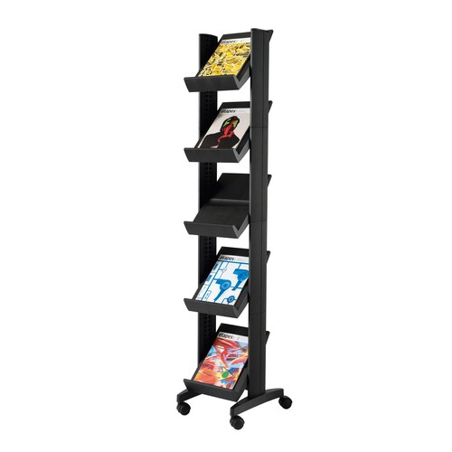 Paperflow Prospektständer Corner 259N.01 5Fächer schwarz Produktbild Front View L