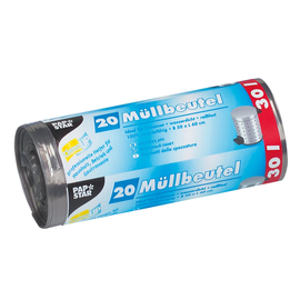 PAPSTAR Müllbeutel 12397 60x50cm 30l LDPE grau 4x20 St./Pack. (PACK=80 STÜCK) Produktbild