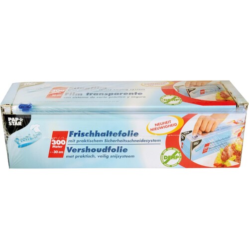 PAPSTAR Frischhaltefolie 10518 30cmx300m transparent (ST=300 METER) Produktbild Front View L
