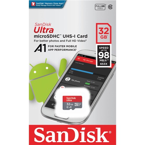 SanDisk Speicherkarte mSDHC Ultra SDSQUA4-032G-GN6MA 32GB Mobile Produktbild Additional View 1 L