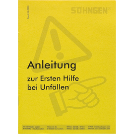 SÖHNGEN Anleitung Erste-Hilfe Heftform 8001004 nach BGI 503 Produktbild