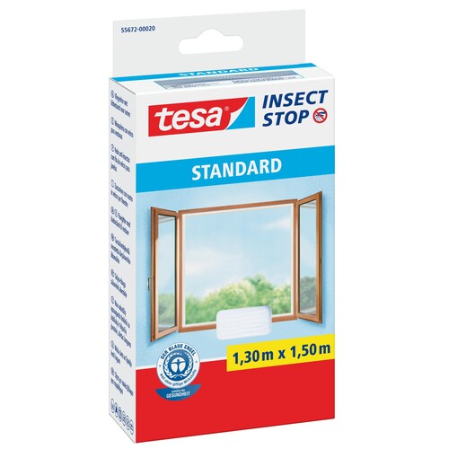Fliegengitter Standard für Fenster 1,3 x 1,5m weiß Tesa 55672-00020 Produktbild