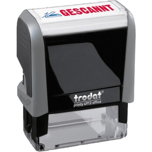 trodat Textstempel Printy 4912 128725 GESCANNT 47x18mm blau/rot Produktbild Additional View 1 L