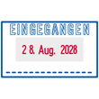Datumstempel -Eingegangen- Printy-Dater selbstfärbend Schrifthöhe Datum 4mm blau-rot Trodat 4750/L1 Produktbild Additional View 1 S