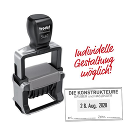 Datumsstempel selbstfärbend blanko Schrifthöhe 4mm schwarz 5440 Trodat Professional Edelstahl Produktbild