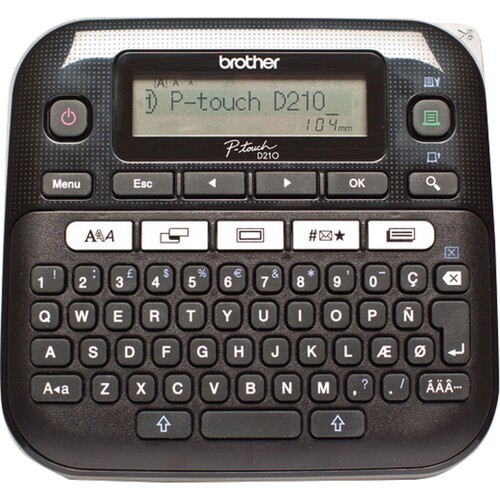 P-touch Beschriftungsgerät D210 PTD210ZG1 3,5-12mm QWERTZ Produktbild Front View L