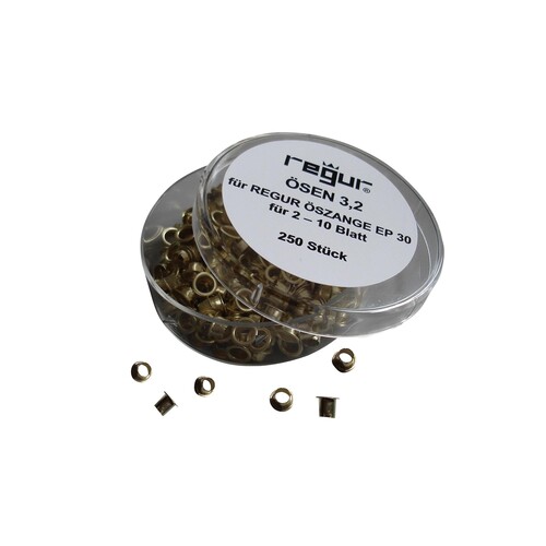 REGUR® Ösen Länge 3,2mm messing PA=250St (PACK=250 STÜCK) Produktbild Front View L