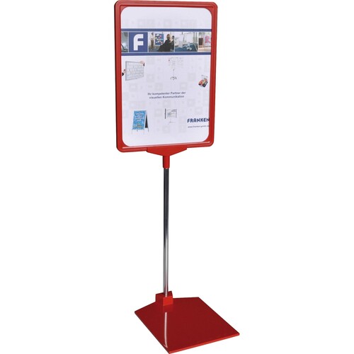 Franken Preisständer PSM A3 01 mit Metallfuß DIN A3 rot Produktbild Front View L