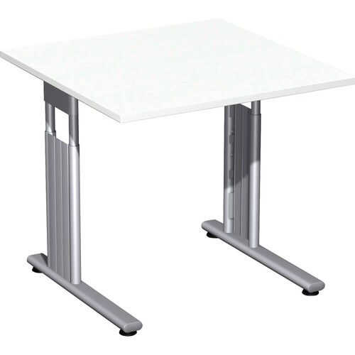 Geramöbel Schreibtisch Flex S-617101-WS 80x80x68-82cm weiß/si Produktbild Front View L
