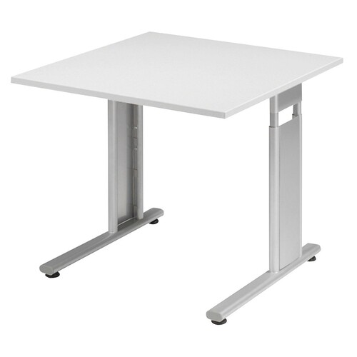 Geramöbel Schreibtisch Flex S-617101-LS 80x80x68-82cm l.grau/si Produktbild Front View L
