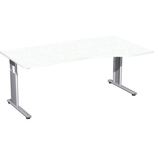 Geramöbel Schreibtisch Flex rechts S-617305-WS C-Fuß ws/si Produktbild Front View L
