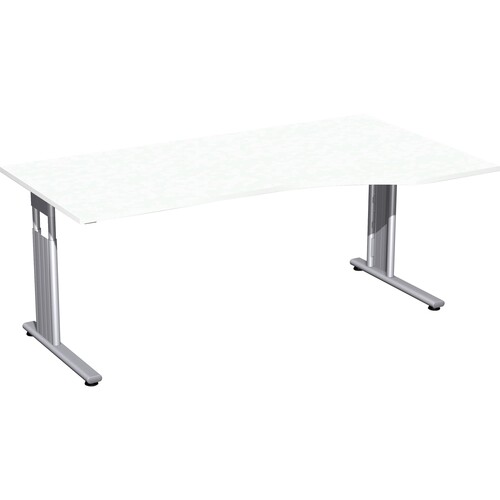 Geramöbel Schreibtisch Flex rechts S-617305-WS C-Fuß ws/si Produktbild Front View L
