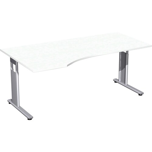 Geramöbel Schreibtisch Flex links S-617306-WS C-Fuß ws/si Produktbild Front View L