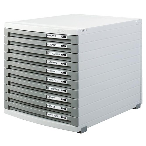 HAN Schubladenbox CONTUR 1510-19 DIN B4 10Schübe geschloss. lgr/d.gr Produktbild