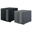 HAN Schubladenbox CONTUR 1510-13 A4/B4/C4 10Schübe geschl. sw/sw Produktbild Additional View 7 S