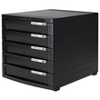 HAN Schubladenbox CONTUR 1505-13 DIN A4/B4/C4 5Schübe geschl. sw/sw Produktbild Additional View 2 S