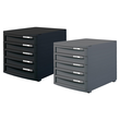 HAN Schubladenbox CONTUR 1505-13 DIN A4/B4/C4 5Schübe geschl. sw/sw Produktbild Additional View 6 S