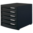 HAN Schubladenbox CONTUR 1505-13 DIN A4/B4/C4 5Schübe geschl. sw/sw Produktbild Additional View 1 S