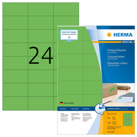 HERMA Etikett SuperPrint 4409 70x37mm grün 2.400 St./Pack. (PACK=2400 STÜCK) Produktbild