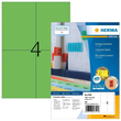 Etiketten Inkjet+Laser+Kopier 105x148mm auf A4 Bögen grün Herma 4399 (PACK=400 STÜCK) Produktbild