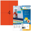 Etiketten Inkjet+Laser+Kopier 105x148mm auf A4 Bögen rot Herma 4397 (PACK=400 STÜCK) Produktbild