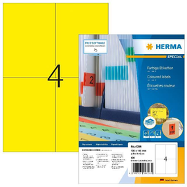 Etiketten Inkjet+Laser+Kopier 105x148mm auf A4 Bögen gelb Herma 4396 (PACK=400 STÜCK) Produktbild