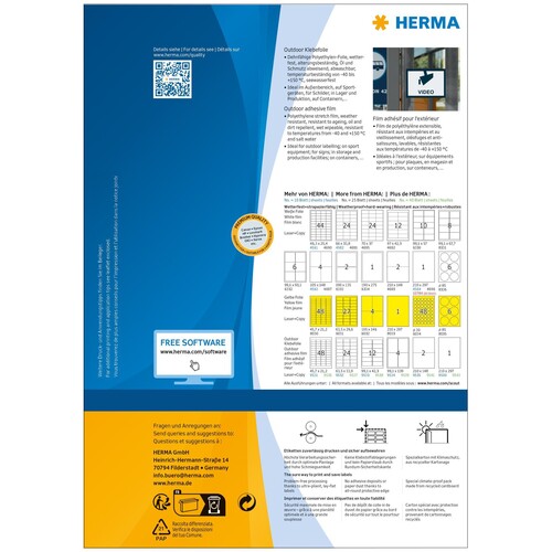 HERMA Etikett Outdoor 9538 99,1x42,3mm weiß 480 St./Pack. (PACK=480 STÜCK) Produktbild Additional View 7 L