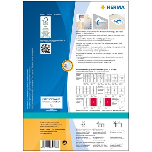 HERMA Etikett Movables 10307 96x50,8mm weiß 1.000 St../Pack. (PACK=1000 STÜCK) Produktbild Additional View 6 L