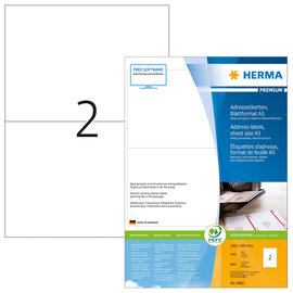 HERMA Adressetikett PREMIUM 8691 105x148mm weiß 800 St./Pack. (PACK=800 STÜCK) Produktbild