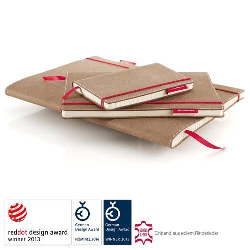 Notizbuch senseBook Red Rubber by transotype 9x14cm liniert mit rotem Gummiband 75020601 Produktbild Additional View 3 L