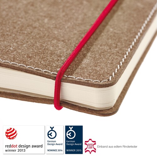 Notizbuch senseBook Red Rubber by transotype 9x14cm liniert mit rotem Gummiband 75020601 Produktbild Additional View 5 L
