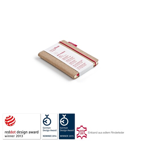 Notizbuch senseBook Red Rubber by transotype 9x14cm liniert mit rotem Gummiband 75020601 Produktbild Additional View 2 L