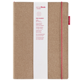 Notizbuch senseBook Red Rubber by transotype 20,5x28,5cm kariert mit rotem Gummiband 75020402 Produktbild