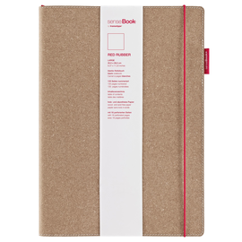 Notizbuch senseBook Red Rubber by transotype 20,5x28,5cm blanko mit rotem Gummiband 75020400 Produktbild