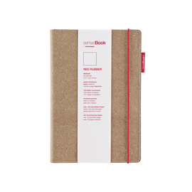 Notizbuch senseBook Red Rubber by transotype 14x21cm blanko mit rotem Gummiband 75020500 Produktbild