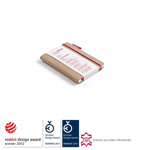 Notizbuch senseBook Red Rubber by transotype 9x14cm kariert mit rotem Gummiband 75020602 Produktbild Additional View 1 L