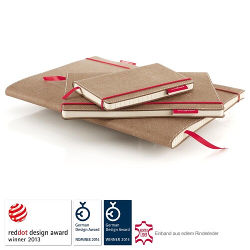 Notizbuch senseBook Red Rubber by transotype 9x14cm kariert mit rotem Gummiband 75020602 Produktbild Additional View 3 L