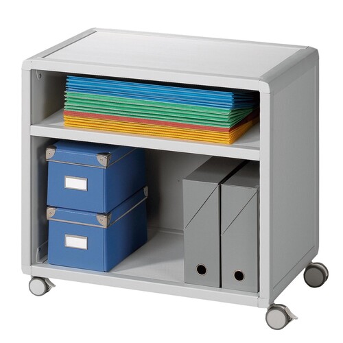 Paperflow Rollwagen DM1K2.02 1 Fach Polystyrol grau Produktbild Front View L