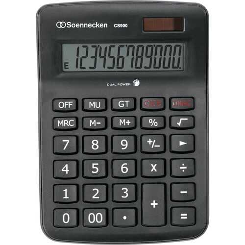 Tischrechner 12-stelliges Display schwarz Soennecken CS900 Produktbild Additional View 1 L